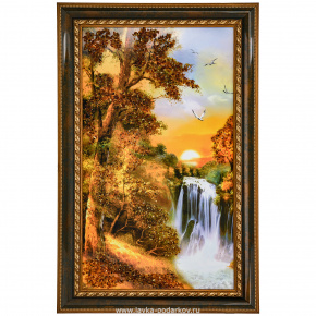 Картина янтарная "Пейзаж" 40х70 см, фотография 0. Интернет-магазин ЛАВКА ПОДАРКОВ