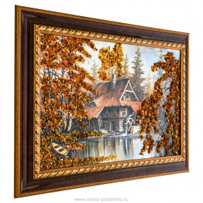 Картина янтарная "Пейзаж" 47х28 см, фотография 0. Интернет-магазин ЛАВКА ПОДАРКОВ