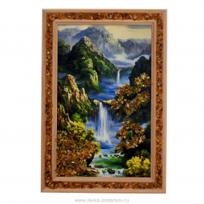 Картина янтарная "Пейзаж" 15х24 см, фотография 0. Интернет-магазин ЛАВКА ПОДАРКОВ