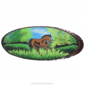 Панно из дерева "Лошадка" с каменной крошкой, фотография 0. Интернет-магазин ЛАВКА ПОДАРКОВ