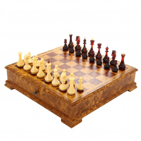 Шахматы в ларце из березового капа с янтарными фигурами, фотография 0. Интернет-магазин ЛАВКА ПОДАРКОВ