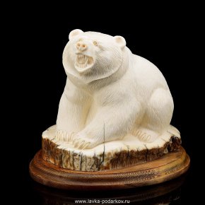 Скульптура из бивня мамонта "Медведь", фотография 0. Интернет-магазин ЛАВКА ПОДАРКОВ