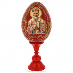 Пасхальное яйцо на подставке "Николай Чудотворец", фотография 0. Интернет-магазин ЛАВКА ПОДАРКОВ