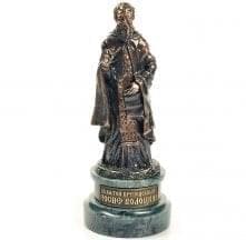 9779 Бронза Скульптура "Преподобный Иосиф Волоцкий" на подствке Мрамор Эмаль 17см