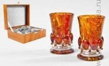 16006-Б-2перс Янтарь Набор стопок "Солнышко" 2 персоны  в ПУ Бронза