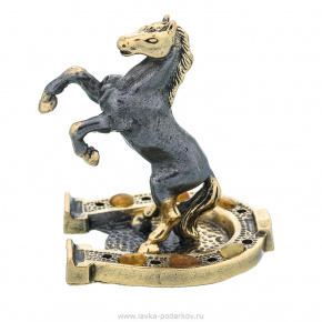 Статуэтка с янтарем "Лошадь на подкове", фотография 0. Интернет-магазин ЛАВКА ПОДАРКОВ