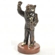 9913/РЛЗ Бронза скульптура "Всегда первый (Лидер)" на подставке Мрамор Эмаль h=18см  d=9см Вес 1,4кг