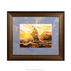 Картина янтарная "Шторм" (70х60 см), фотография 0. Интернет-магазин ЛАВКА ПОДАРКОВ