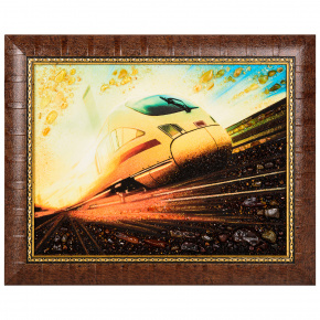 Картина янтарная "Поезд Сапсан" 30х40 см, фотография 0. Интернет-магазин ЛАВКА ПОДАРКОВ