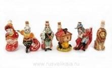 -Нб Фарфор НАБОР из  МИНИ-ШТОФОВ в цвете и  золоте 6 предм.