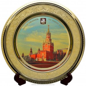 Сувенир тарелка "Москва.Спасская Башня", фотография 0. Интернет-магазин ЛАВКА ПОДАРКОВ