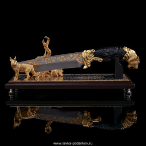Нож сувенирный на подставке "Пантера". Златоуст, фотография 0. Интернет-магазин ЛАВКА ПОДАРКОВ