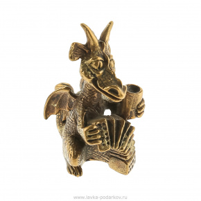 Бронзовая статуэтка "Дракон с гармошкой", фотография 0. Интернет-магазин ЛАВКА ПОДАРКОВ