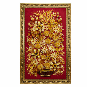 Картина янтарная "Букет цветов" 80х140 см, фотография 0. Интернет-магазин ЛАВКА ПОДАРКОВ