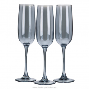 Набор из 3 бокалов для шампанского "Черное море" 175 мл, фотография 0. Интернет-магазин ЛАВКА ПОДАРКОВ