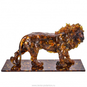 Скульптура из янтаря "Лев", фотография 0. Интернет-магазин ЛАВКА ПОДАРКОВ