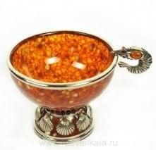 15948-Б Янтарь Чаша "Креветки" в П/У Бронза
