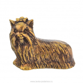 Бронзовая статуэтка собаки "Йоркширский терьер", фотография 0. Интернет-магазин ЛАВКА ПОДАРКОВ