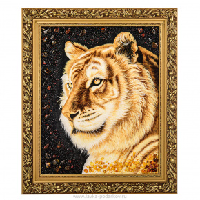 Картина янтарная "Тигр" 51 х 61см, фотография 0. Интернет-магазин ЛАВКА ПОДАРКОВ