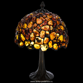 Настольная лампа из янтаря и бронзы. Высота 34 см, фотография 0. Интернет-магазин ЛАВКА ПОДАРКОВ