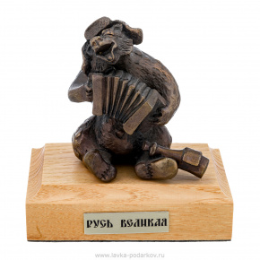 Бронзовая статуэтка "Мишка-гармонист", фотография 0. Интернет-магазин ЛАВКА ПОДАРКОВ
