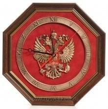 10474 Гальванопластика Часы "Эмблема Герб России"ЧП-02 34*34 см