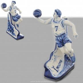 Скульптура "Баскетбол" Гжель, фотография 0. Интернет-магазин ЛАВКА ПОДАРКОВ