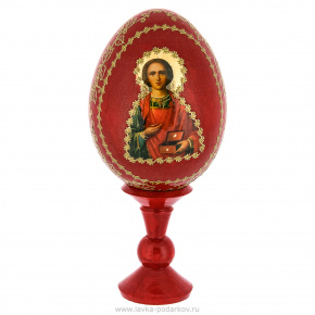 Пасхальное яйцо на подставке "Великомученик Пантелеймон", фотография 0. Интернет-магазин ЛАВКА ПОДАРКОВ