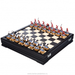 Шахматы деревянные с металлическими фигурами "Хоккей", фотография 0. Интернет-магазин ЛАВКА ПОДАРКОВ