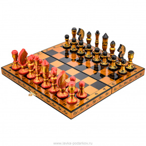 Шахматы деревянные. Хохлома, фотография 0. Интернет-магазин ЛАВКА ПОДАРКОВ
