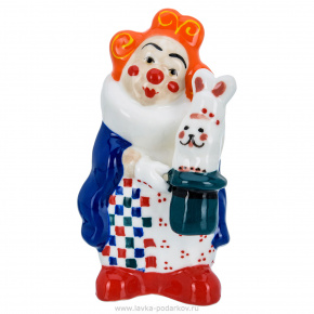 Керамическая статуэтка "Клоун с кроликом", фотография 0. Интернет-магазин ЛАВКА ПОДАРКОВ