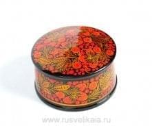 14806  Хохлома Шкатулка круглая 14*8см 