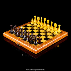 Шахматы янтарные "Янтарный король", фотография 0. Интернет-магазин ЛАВКА ПОДАРКОВ
