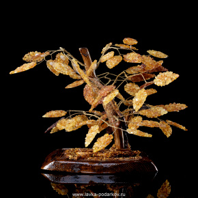Денежное дерево из янтаря (8 веток), фотография 0. Интернет-магазин ЛАВКА ПОДАРКОВ