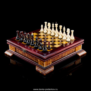 Шахматы в ларце с янтарными фигурами "Янтарный консул", фотография 0. Интернет-магазин ЛАВКА ПОДАРКОВ
