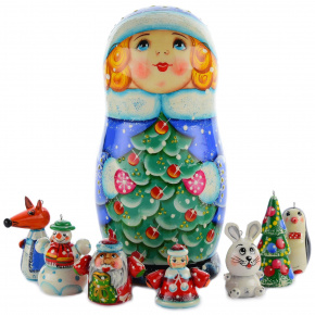 Матрёшка-набор "Рождественский" 6 фигур, фотография 0. Интернет-магазин ЛАВКА ПОДАРКОВ