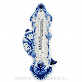 Термометр "Настенный" Гжель, фотография 0. Интернет-магазин ЛАВКА ПОДАРКОВ