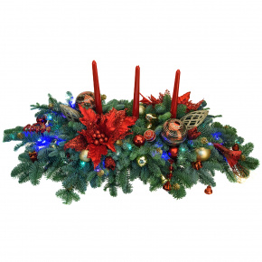Новогодняя композиция с тремя свечами "Рождественская звезда", фотография 0. Интернет-магазин ЛАВКА ПОДАРКОВ