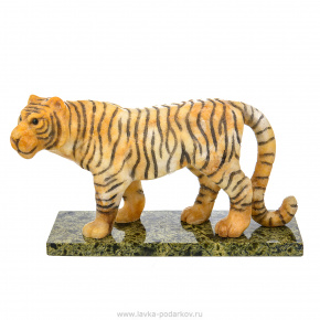 Скульптура из натурального камня "Тигр". Ангидрит, змеевик, фотография 0. Интернет-магазин ЛАВКА ПОДАРКОВ