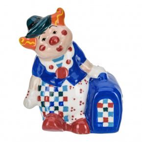 Керамическая статуэтка "Клоун с чемоданом", фотография 0. Интернет-магазин ЛАВКА ПОДАРКОВ