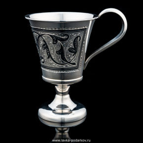 Стакан серебряный с гравировкой и чернением (серебро 875*), фотография 0. Интернет-магазин ЛАВКА ПОДАРКОВ