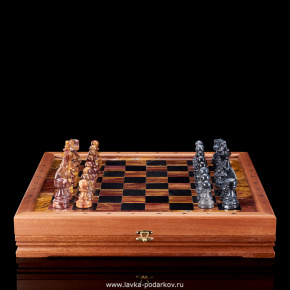 Шахматы из натурального камня "Американские", фотография 0. Интернет-магазин ЛАВКА ПОДАРКОВ