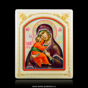 Икона "Божия Матерь Владимирская" с перламутром, фотография 0. Интернет-магазин ЛАВКА ПОДАРКОВ