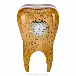 Настольные часы из карельской березы "Зуб", фотография 0. Интернет-магазин ЛАВКА ПОДАРКОВ