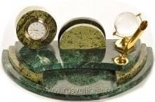 05011/П Нат.камень Настольный набор  25*13*10см Змеевик (3254) 