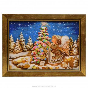 Картина янтарная "Рождество", фотография 0. Интернет-магазин ЛАВКА ПОДАРКОВ