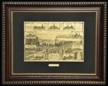  /42*55см Офорт черно-белый  "История РЖД КОЛЛАЖ" 