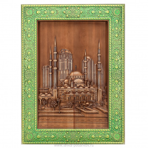 Панно из дерева "Мечеть Сердце Чечни" 86х63 см, фотография 0. Интернет-магазин ЛАВКА ПОДАРКОВ