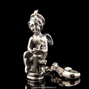 Сувенир брелок серебряный "Ангел", фотография 0. Интернет-магазин ЛАВКА ПОДАРКОВ