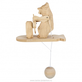 Богородская деревянная игрушка "Медведь капитан", фотография 0. Интернет-магазин ЛАВКА ПОДАРКОВ